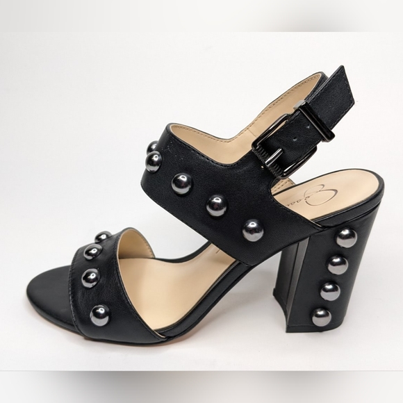 Jessica Simpson JS-Madrie Black Studded Heel Size 6.5 - Picture 1 of 9